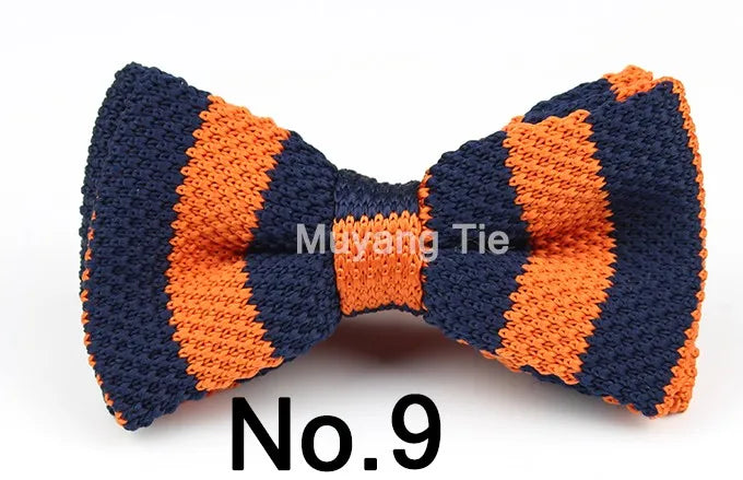 New Style Men Women Knit Bowtie Adjustable Butterfly Double Deck Neckwear Bowties Designer Knitting Dress Knitted Bow Tie