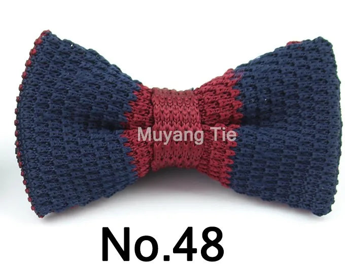 New Style Men Women Knit Bowtie Adjustable Butterfly Double Deck Neckwear Bowties Designer Knitting Dress Knitted Bow Tie