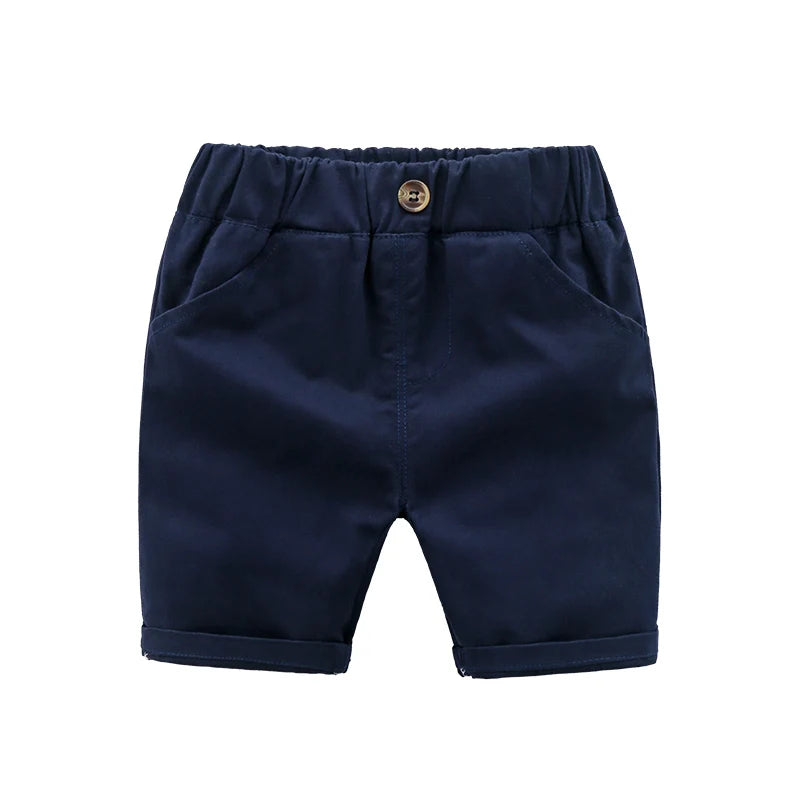 Pantalones cortos bermudas de algodón casuales para niños para playa, verano