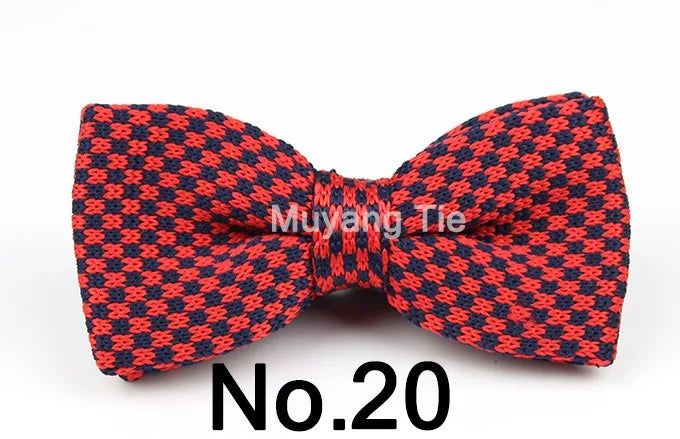 New Style Men Women Knit Bowtie Adjustable Butterfly Double Deck Neckwear Bowties Designer Knitting Dress Knitted Bow Tie