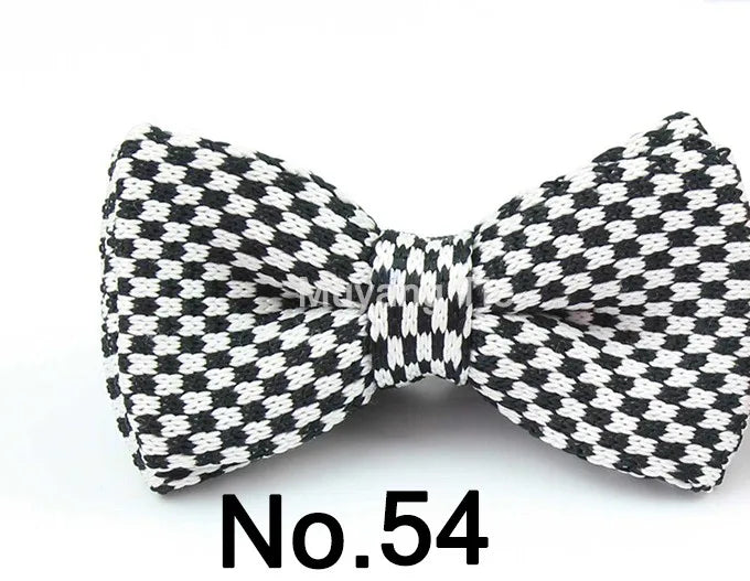 New Style Men Women Knit Bowtie Adjustable Butterfly Double Deck Neckwear Bowties Designer Knitting Dress Knitted Bow Tie