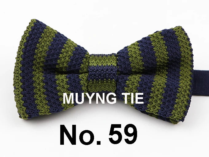 New Style Men Women Knit Bowtie Adjustable Butterfly Double Deck Neckwear Bowties Designer Knitting Dress Knitted Bow Tie