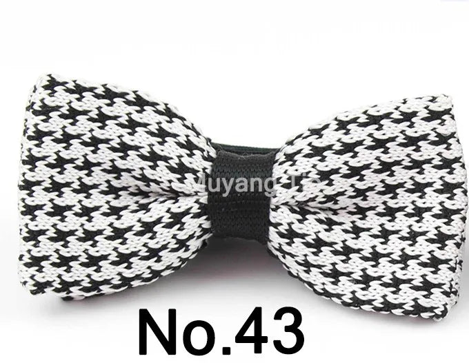 New Style Men Women Knit Bowtie Adjustable Butterfly Double Deck Neckwear Bowties Designer Knitting Dress Knitted Bow Tie