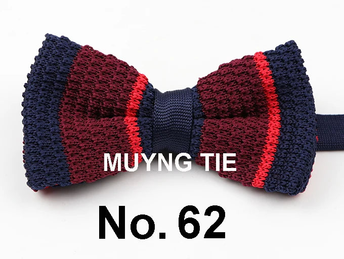 New Style Men Women Knit Bowtie Adjustable Butterfly Double Deck Neckwear Bowties Designer Knitting Dress Knitted Bow Tie