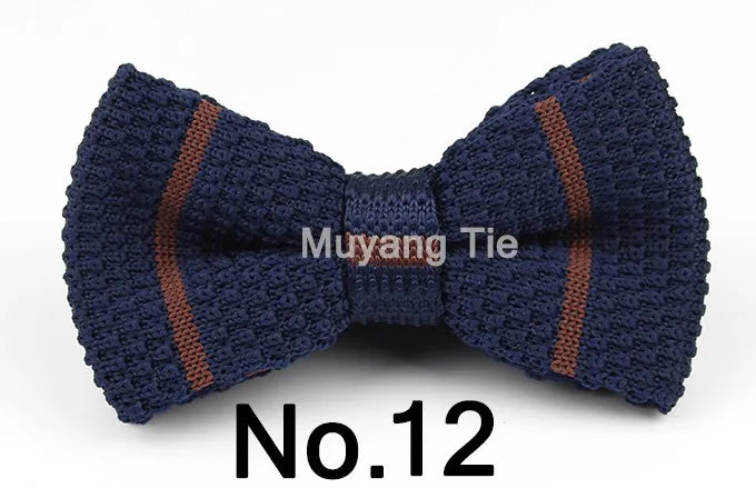 New Style Men Women Knit Bowtie Adjustable Butterfly Double Deck Neckwear Bowties Designer Knitting Dress Knitted Bow Tie