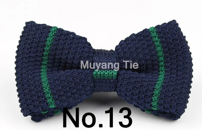 New Style Men Women Knit Bowtie Adjustable Butterfly Double Deck Neckwear Bowties Designer Knitting Dress Knitted Bow Tie