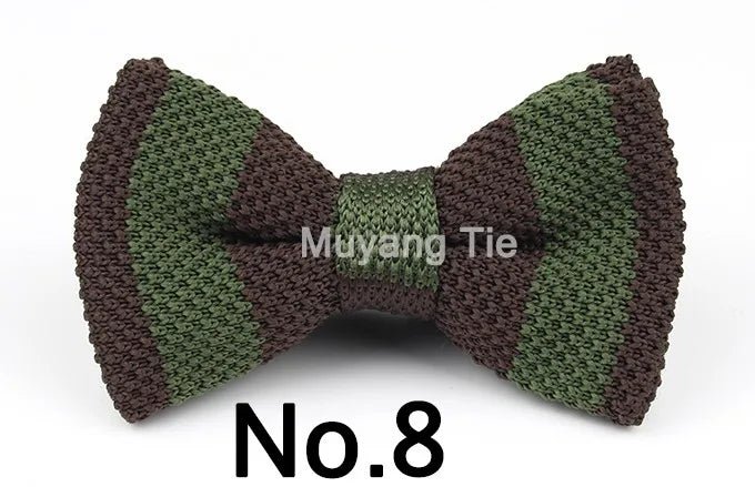 New Style Men Women Knit Bowtie Adjustable Butterfly Double Deck Neckwear Bowties Designer Knitting Dress Knitted Bow Tie