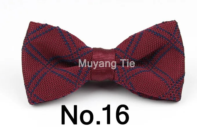 New Style Men Women Knit Bowtie Adjustable Butterfly Double Deck Neckwear Bowties Designer Knitting Dress Knitted Bow Tie