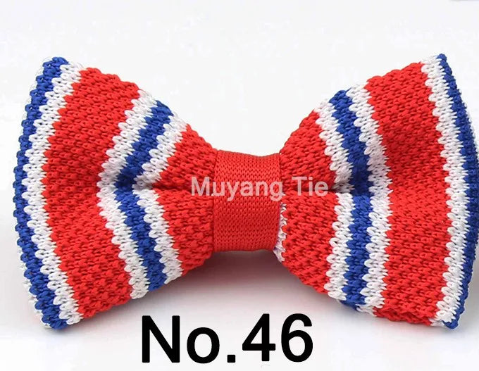 New Style Men Women Knit Bowtie Adjustable Butterfly Double Deck Neckwear Bowties Designer Knitting Dress Knitted Bow Tie