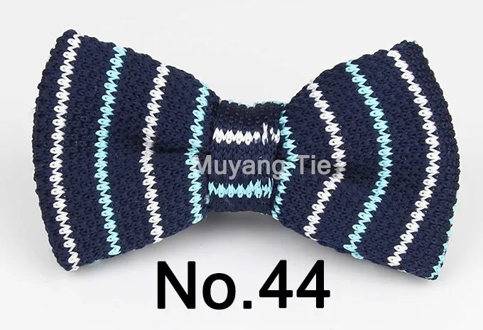 New Style Men Women Knit Bowtie Adjustable Butterfly Double Deck Neckwear Bowties Designer Knitting Dress Knitted Bow Tie