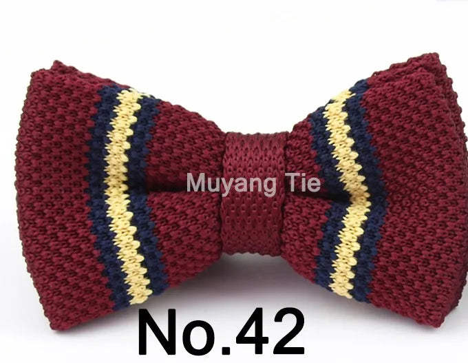 New Style Men Women Knit Bowtie Adjustable Butterfly Double Deck Neckwear Bowties Designer Knitting Dress Knitted Bow Tie