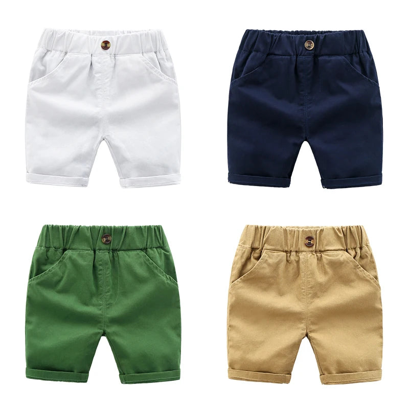 Pantalones cortos bermudas de algodón casuales para niños para playa, verano