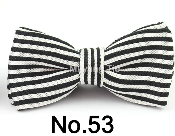 New Style Men Women Knit Bowtie Adjustable Butterfly Double Deck Neckwear Bowties Designer Knitting Dress Knitted Bow Tie