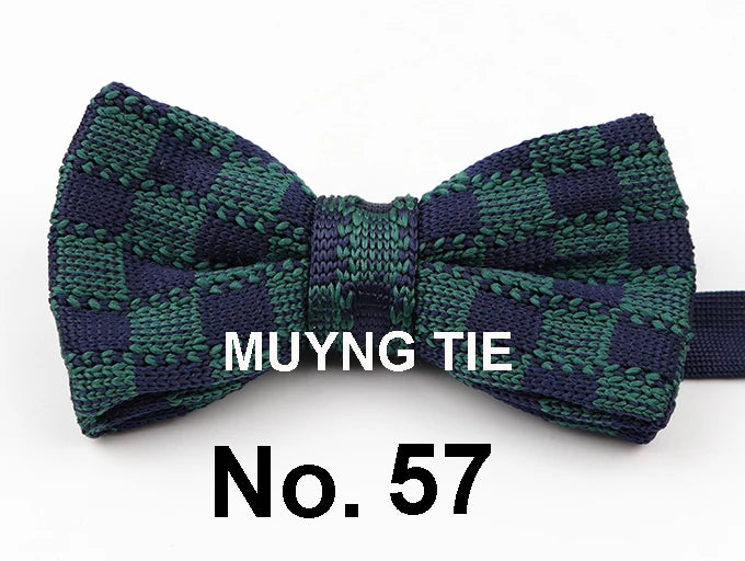 New Style Men Women Knit Bowtie Adjustable Butterfly Double Deck Neckwear Bowties Designer Knitting Dress Knitted Bow Tie