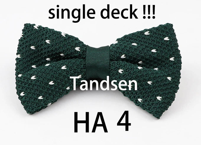 New Style Men Women Knit Bowtie Adjustable Butterfly Double Deck Neckwear Bowties Designer Knitting Dress Knitted Bow Tie