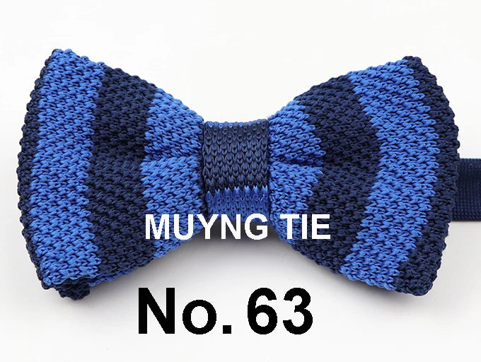 New Style Men Women Knit Bowtie Adjustable Butterfly Double Deck Neckwear Bowties Designer Knitting Dress Knitted Bow Tie