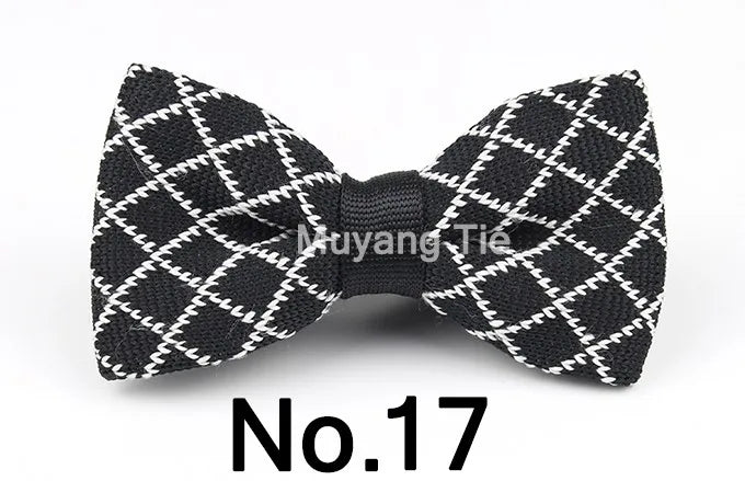 New Style Men Women Knit Bowtie Adjustable Butterfly Double Deck Neckwear Bowties Designer Knitting Dress Knitted Bow Tie