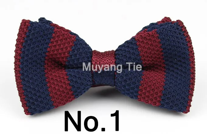 New Style Men Women Knit Bowtie Adjustable Butterfly Double Deck Neckwear Bowties Designer Knitting Dress Knitted Bow Tie