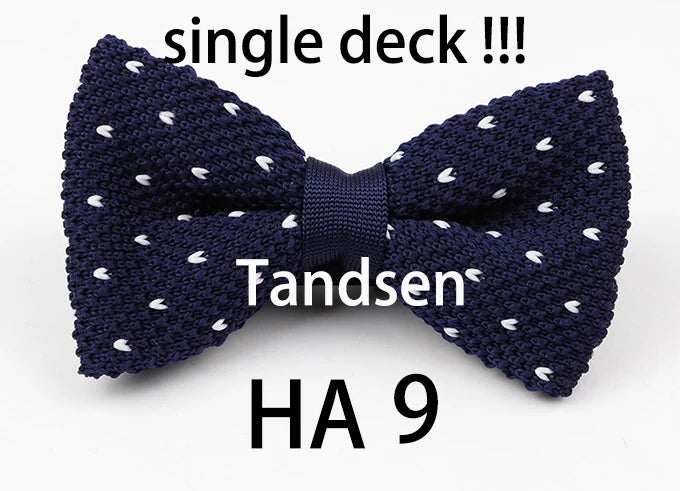 New Style Men Women Knit Bowtie Adjustable Butterfly Double Deck Neckwear Bowties Designer Knitting Dress Knitted Bow Tie