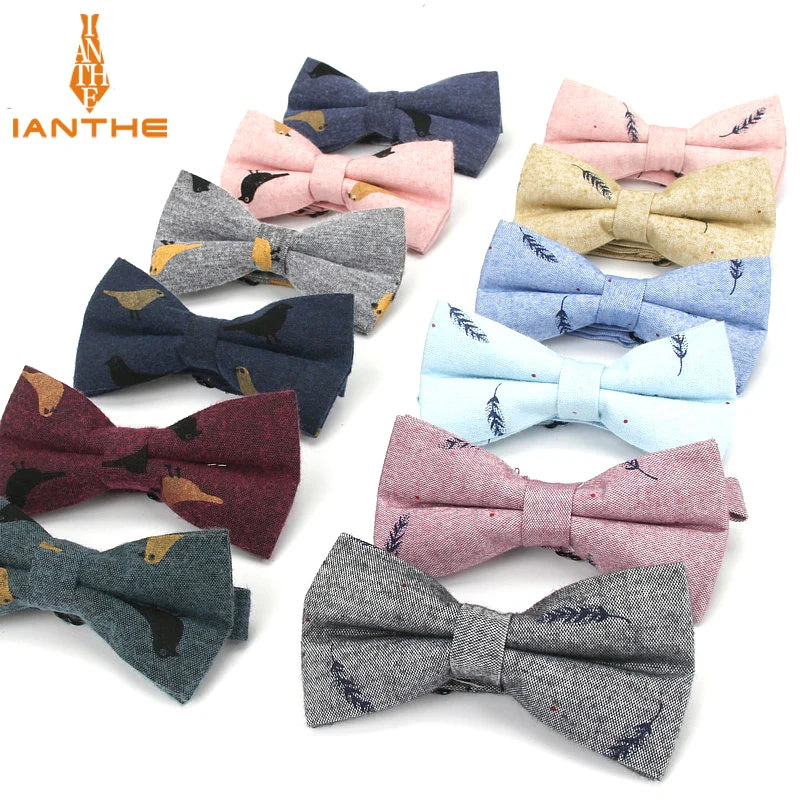 New Style Bowtie Men Tuxedo Cotton Designer Colorful Butterfly Flower Rose Paisley Bowties Wedding Party Casual Cravat Bow Tie