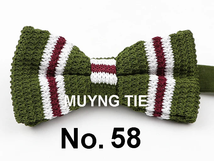 New Style Men Women Knit Bowtie Adjustable Butterfly Double Deck Neckwear Bowties Designer Knitting Dress Knitted Bow Tie