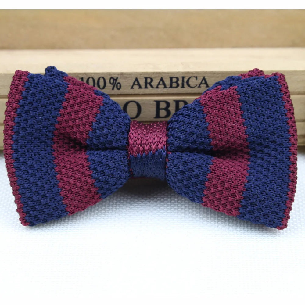 New Style Men Women Knit Bowtie Adjustable Butterfly Double Deck Neckwear Bowties Designer Knitting Dress Knitted Bow Tie