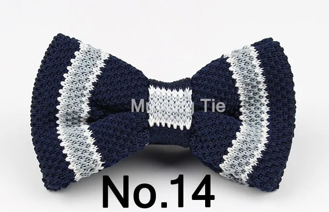 New Style Men Women Knit Bowtie Adjustable Butterfly Double Deck Neckwear Bowties Designer Knitting Dress Knitted Bow Tie