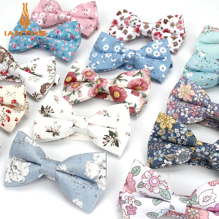 New Style Bowtie Men Tuxedo Cotton Designer Colorful Butterfly Flower Rose Paisley Bowties Wedding Party Casual Cravat Bow Tie