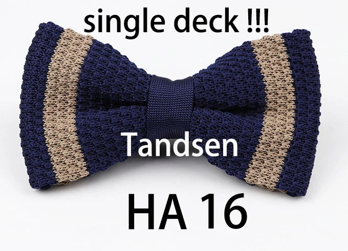 New Style Men Women Knit Bowtie Adjustable Butterfly Double Deck Neckwear Bowties Designer Knitting Dress Knitted Bow Tie