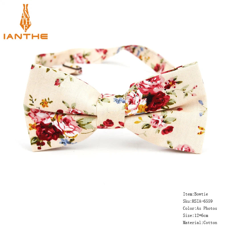 New Style Bowtie Men Tuxedo Cotton Designer Colorful Butterfly Flower Rose Paisley Bowties Wedding Party Casual Cravat Bow Tie