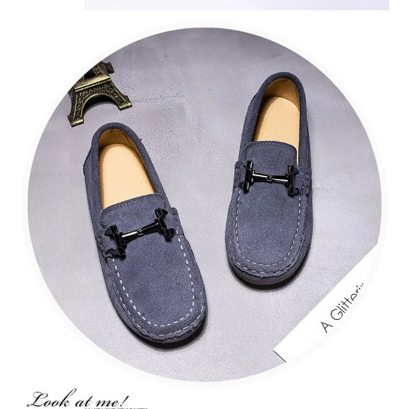 Zapatos casuales de otoño e invierno para niños, mocasines sin cordones para adolescentes