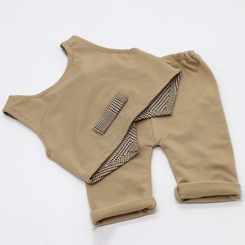 Increíble conjunto de fotografía para bebés recién nacidos, chaleco a cuadros, pantalones, ropa de caballero para bebés