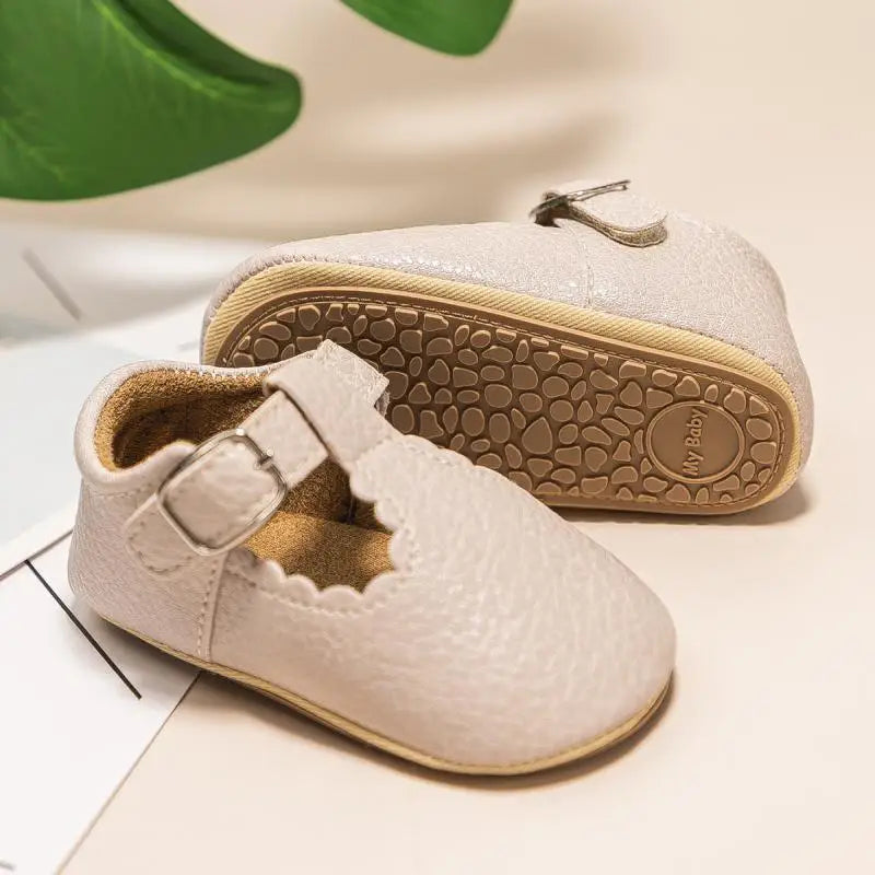 Newborn Baby Shoes Stripe PU Leather Boy Girl Shoes Toddler Rubber Sole Anti-slip First Walkers Infant Moccasins, Lamb Green