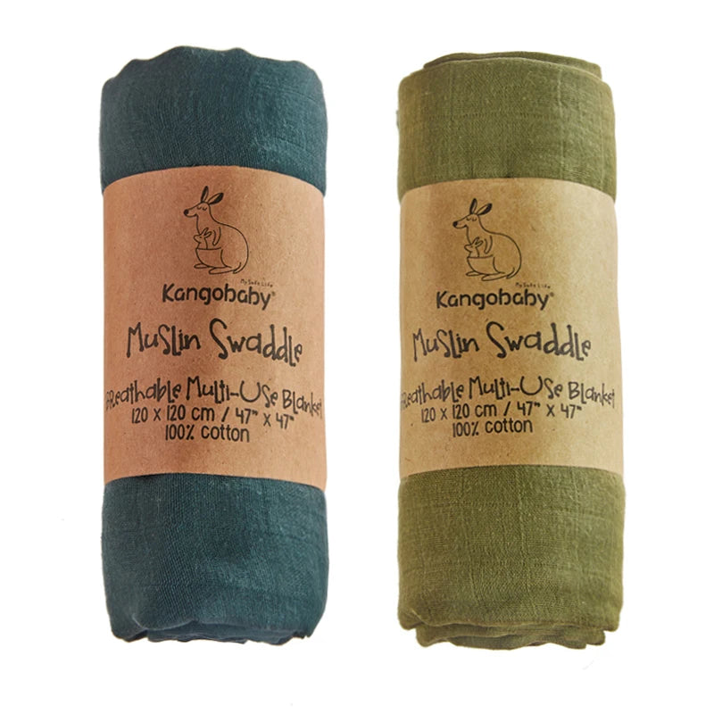 Conjunto de 2 uds. de mantas de muselina para bebé 100% algodón, Toalla de baño para recién nacido, envoltura swaddle