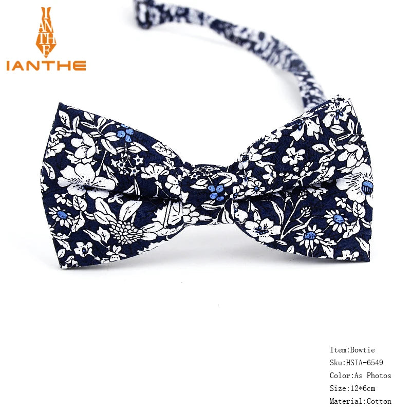 New Style Bowtie Men Tuxedo Cotton Designer Colorful Butterfly Flower Rose Paisley Bowties Wedding Party Casual Cravat Bow Tie