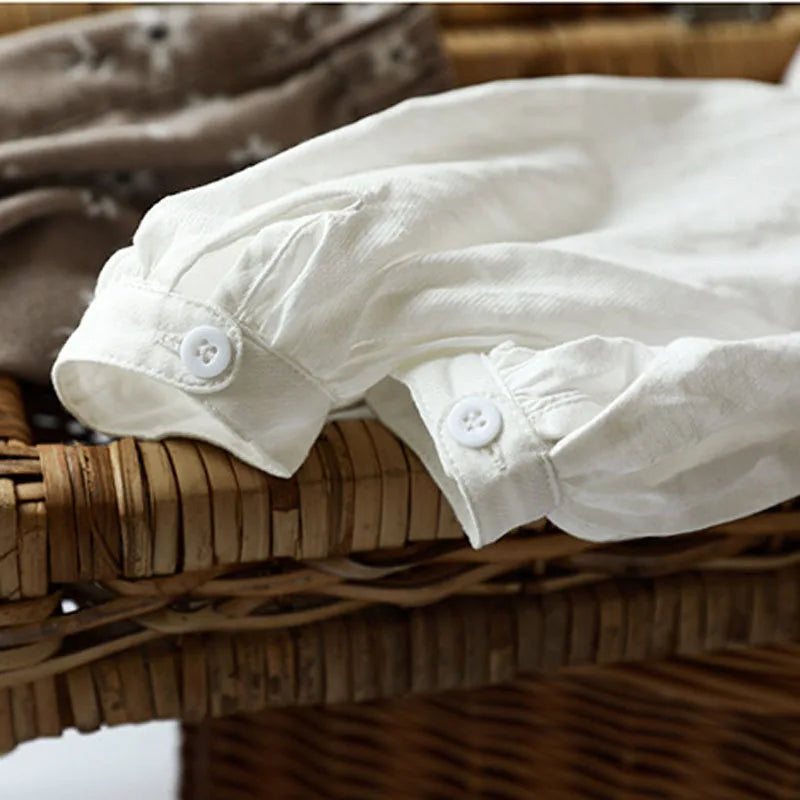 Blusa de manga farol para niña, informal, Blusa transpirable de manga larga para niña