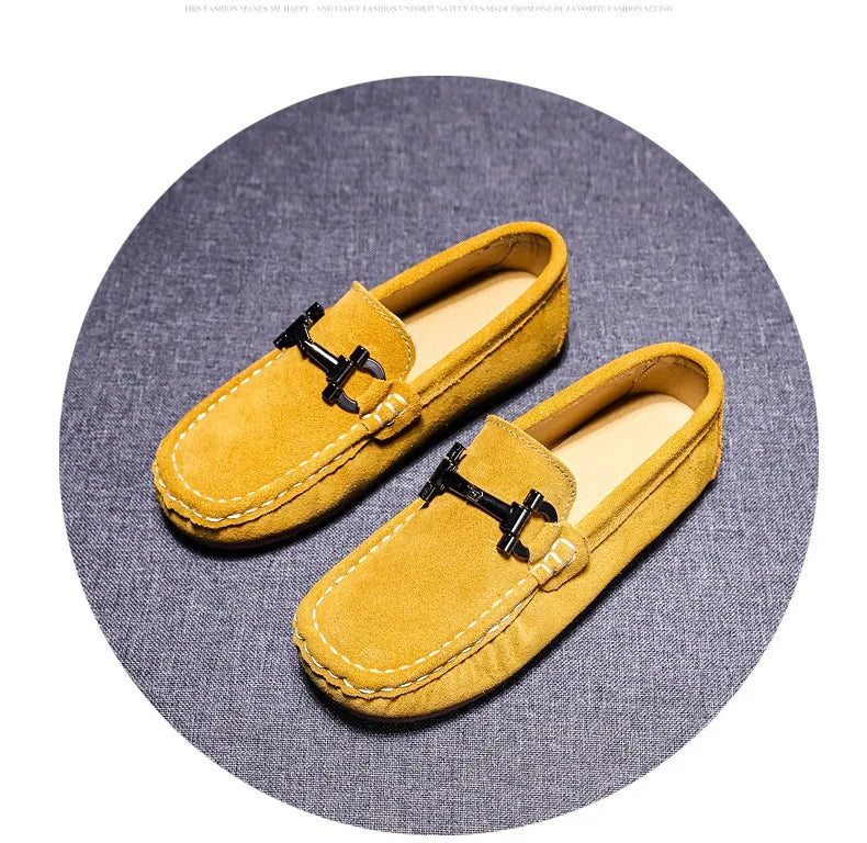 Zapatos casuales de otoño e invierno para niños, mocasines sin cordones para adolescentes