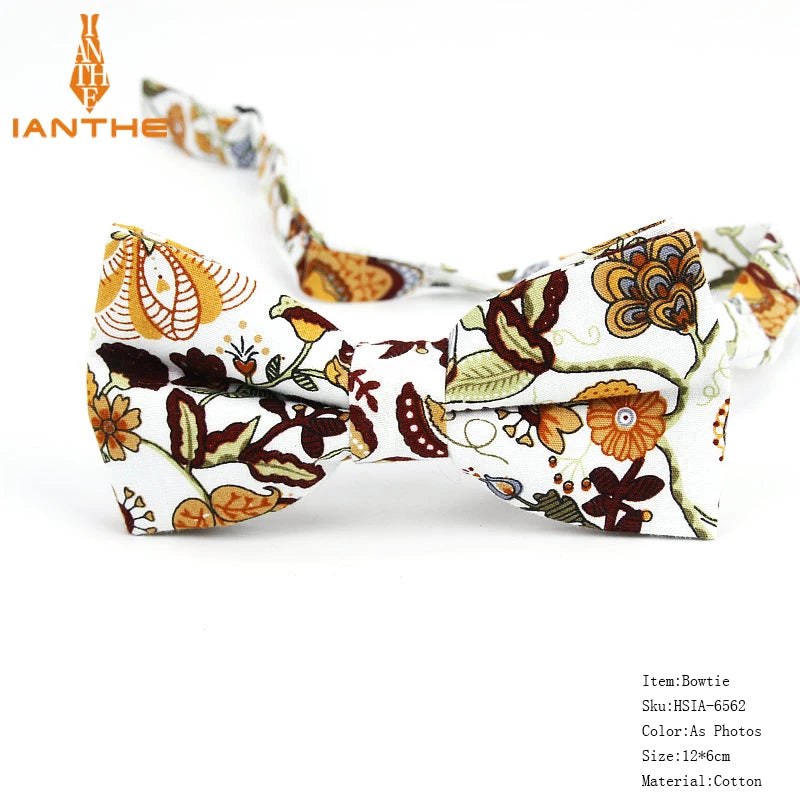 New Style Bowtie Men Tuxedo Cotton Designer Colorful Butterfly Flower Rose Paisley Bowties Wedding Party Casual Cravat Bow Tie