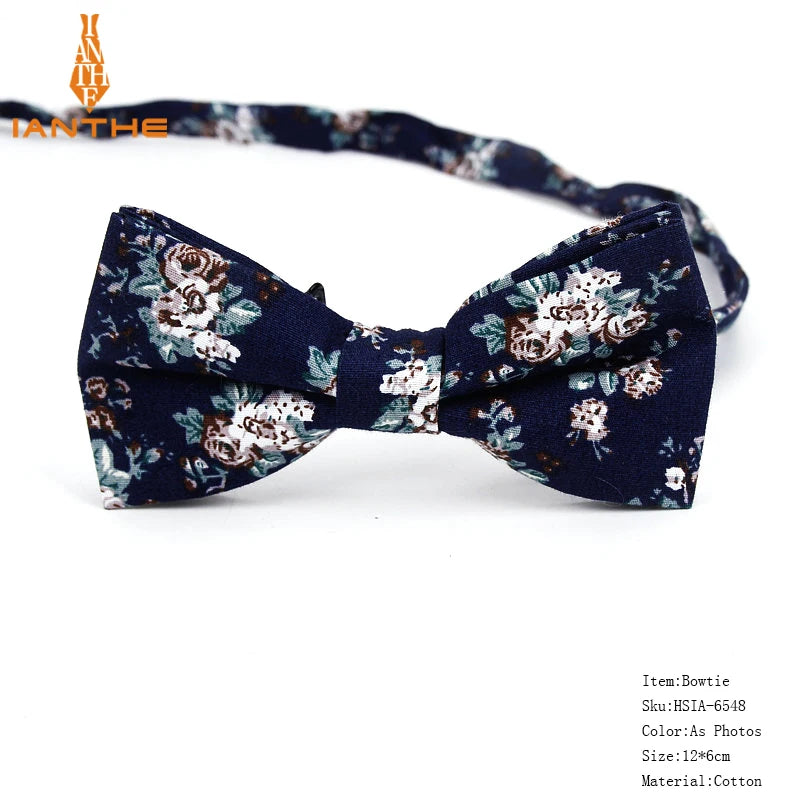 New Style Bowtie Men Tuxedo Cotton Designer Colorful Butterfly Flower Rose Paisley Bowties Wedding Party Casual Cravat Bow Tie