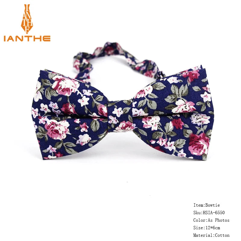 New Style Bowtie Men Tuxedo Cotton Designer Colorful Butterfly Flower Rose Paisley Bowties Wedding Party Casual Cravat Bow Tie