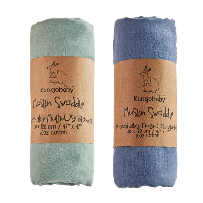 Conjunto de 2 uds. de mantas de muselina para bebé 100% algodón, Toalla de baño para recién nacido, envoltura swaddle