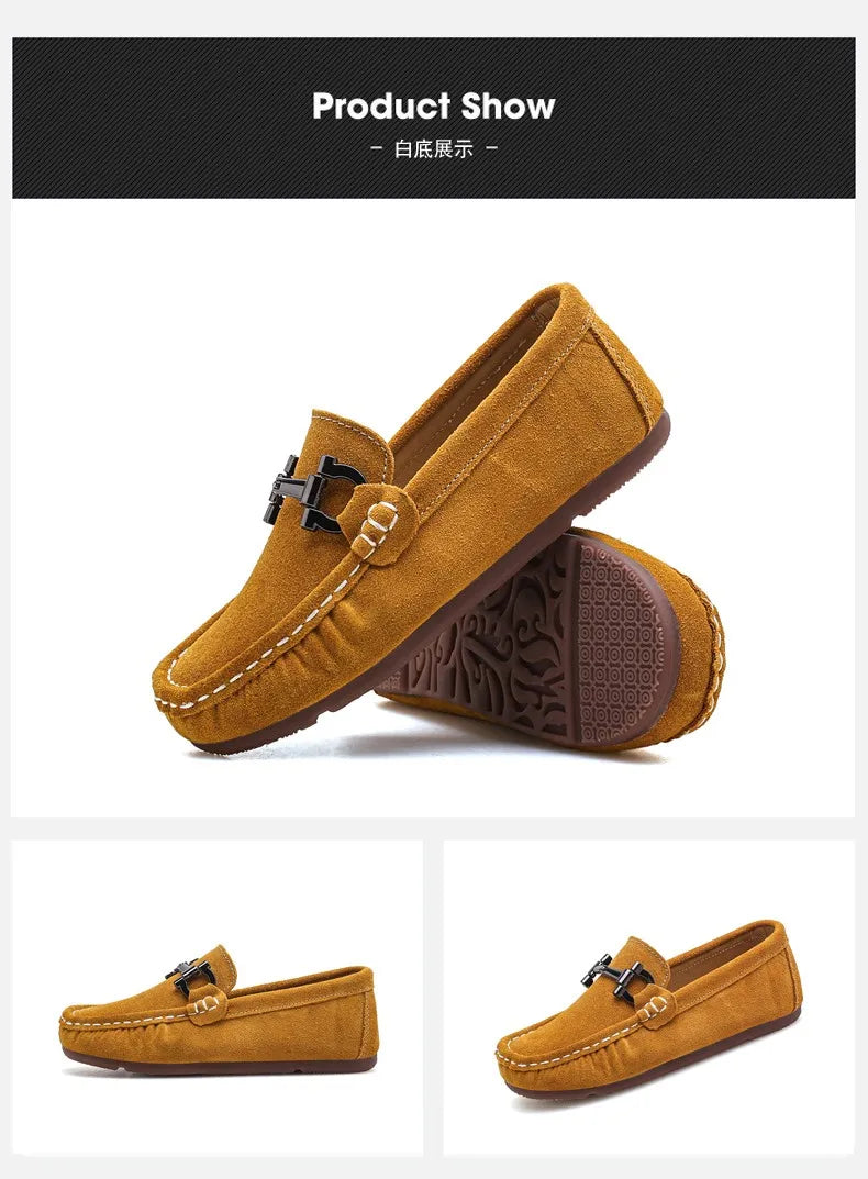 Zapatos casuales de otoño e invierno para niños, mocasines sin cordones para adolescentes