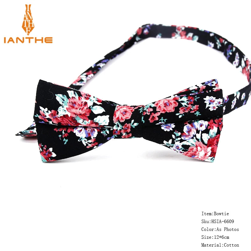 New Style Bowtie Men Tuxedo Cotton Designer Colorful Butterfly Flower Rose Paisley Bowties Wedding Party Casual Cravat Bow Tie