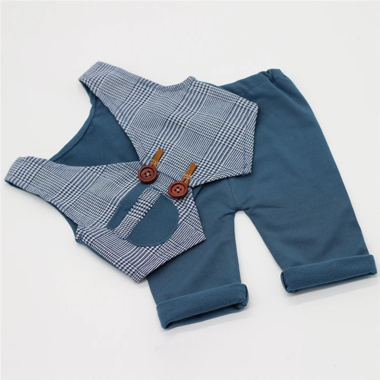 Increíble conjunto de fotografía para bebés recién nacidos, chaleco a cuadros, pantalones, ropa de caballero para bebés