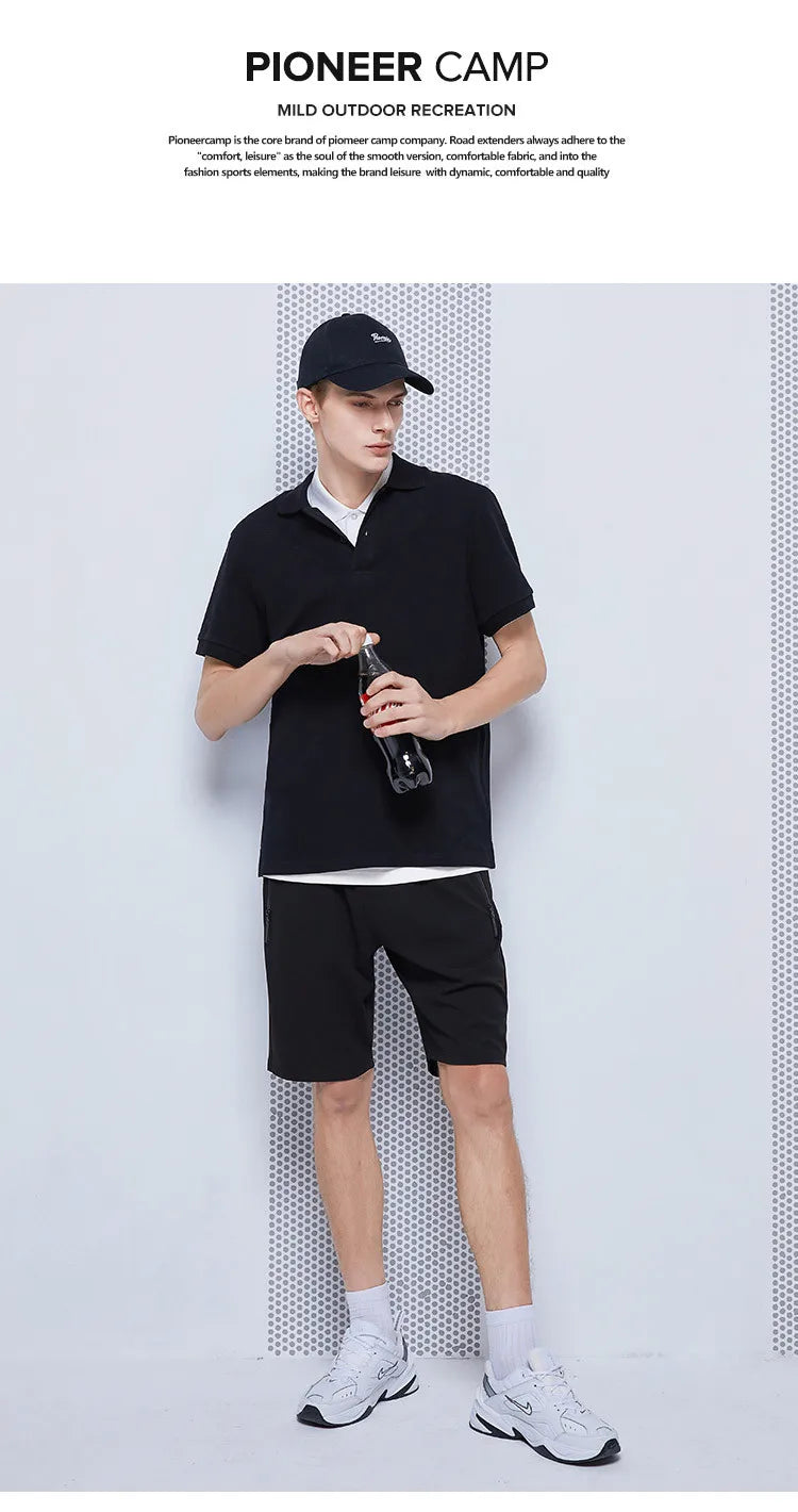 Pioneer Camp 2022 Polo Shirt Men Summer 100% Cotton Solid Color Fashion Classic Polo Shirts Men's Clothing ADP-FC-SU-0023T