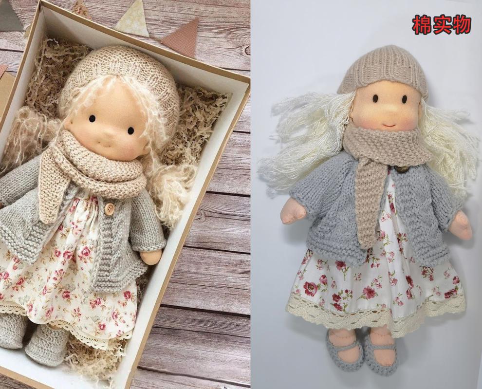 Mini muñeca Waldorf hecha a mano en tela, muñeca Kawaii para niñas, regalo de Navidad y cumpleaños, se puede vestir