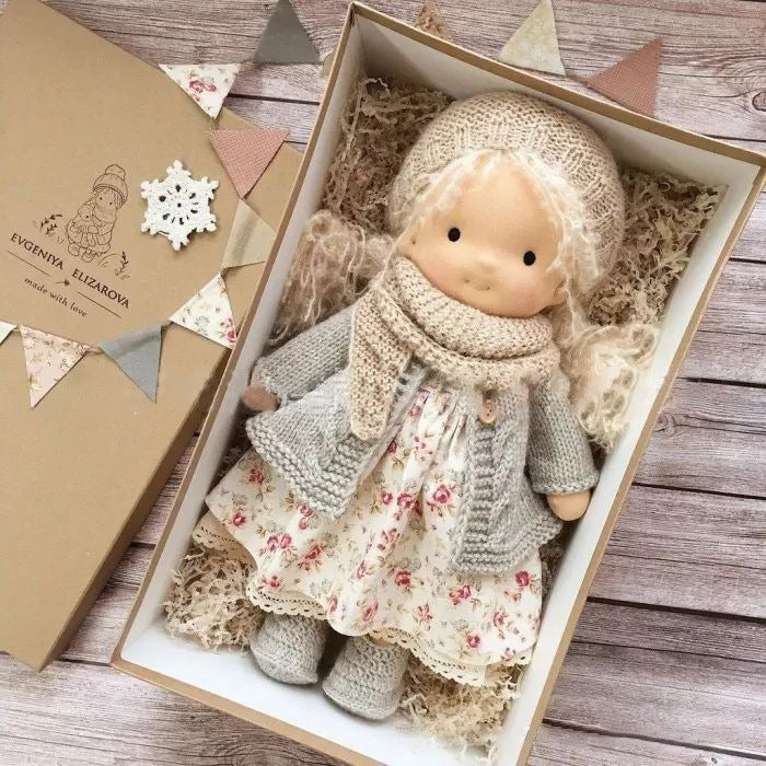 Mini muñeca Waldorf hecha a mano en tela, muñeca Kawaii para niñas, regalo de Navidad y cumpleaños, se puede vestir