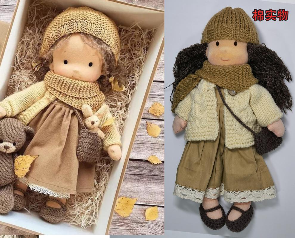 Mini muñeca Waldorf hecha a mano en tela, muñeca Kawaii para niñas, regalo de Navidad y cumpleaños, se puede vestir