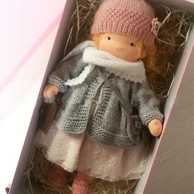 Mini muñeca Waldorf hecha a mano en tela, muñeca Kawaii para niñas, regalo de Navidad y cumpleaños, se puede vestir