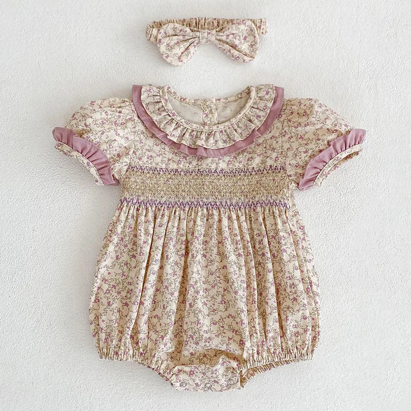 Nueva ropa de verano para niña, vestido de manga corta con encaje y flores para niña, pelele de algodón para bebé, vestido de princesa, traje de hermana a juego para familia